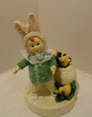 ESC "Charlie & His Chicks" Handmade Figurine St. Patrick's Day Spring Easter NOS